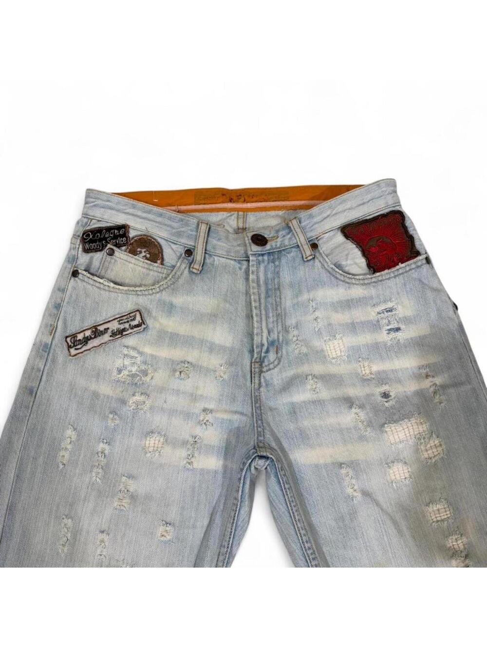 Replay Light wash denim jeans with patches and ripped look - Picture 6 of 8